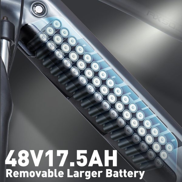 ⁦26-Inch Snow Electric Bike: BURCHDA RX50 48v1000w17.15ah lithium battery for adults⁩ - الصورة ⁦4⁩