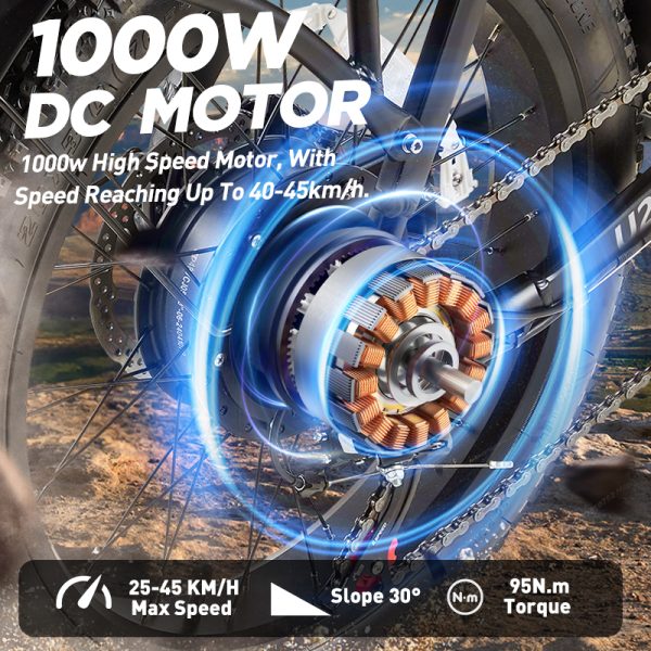 Adult Snow Electric Bike U2 - 75km Long Range with 15Ah Lithium Battery & Aluminium Alloy Frame - 이미지 3