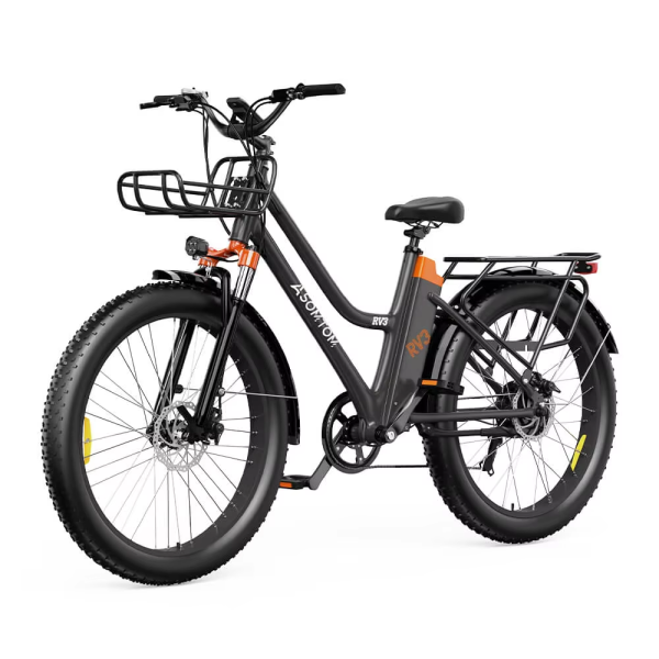 Лучший городской электровелосипед: RV3-26*3.0 Urban Commuter Electric Bike - 36V 10.4AH Battery, 7-Speed Shimano, 45-55 KM Range, Lightweight Aluminum Frame, and Customizable Options (3-Day Delivery in USA)