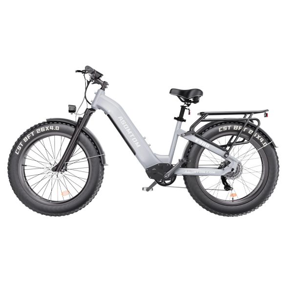 ⁦Adults Snow Electric Bike E300-26*4.0: 48V 750W Motor, 45km/h, 70km Range, All-Terrain 26×4.0 Tires, Aluminum Frame, Hydraulic Disc Brakes – Available in White & Silver(3-Day Delivery in the USA)⁩ - الصورة ⁦4⁩