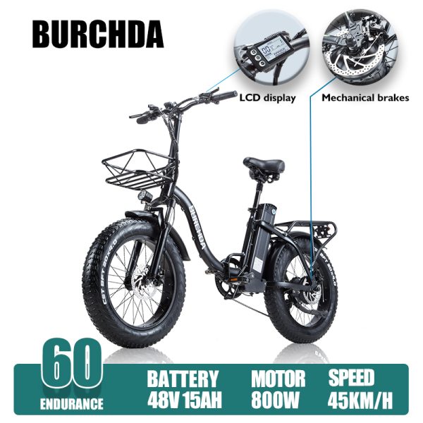 Elektrikli Bisiklet 1000W - BURCHDA R8S: Alüminyum Alaşımlı Kadro, 48V20Ah Akü, 800W Fırçasız Motor, Shimano 8 Vites, Hidrolik Frenler, 30° Tırmanma Açısı, 31kg Net Ağırlık