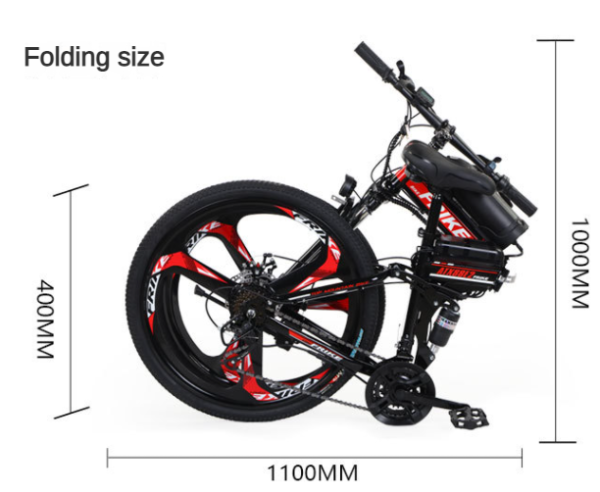 48V Folding Electric Mountain Bike Model 88E2: 26-Inch High-Carbon Steel E-Bike with 50KM Range, 350W Motor, and 48V/13AH Lithium Battery — изображение 4
